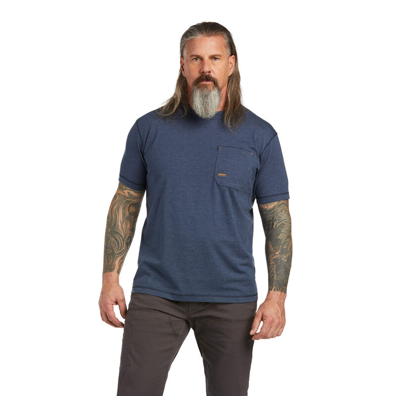 Ariat T-Shirts Herren - Rebar Workman Blau ( YGNJA-2137 )